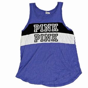 Victoria’s Secret PINK Purple Logo Tank Size Small